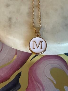 Letter initial pendant necklace M